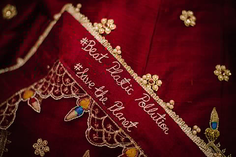 Messaging on a bride's attire